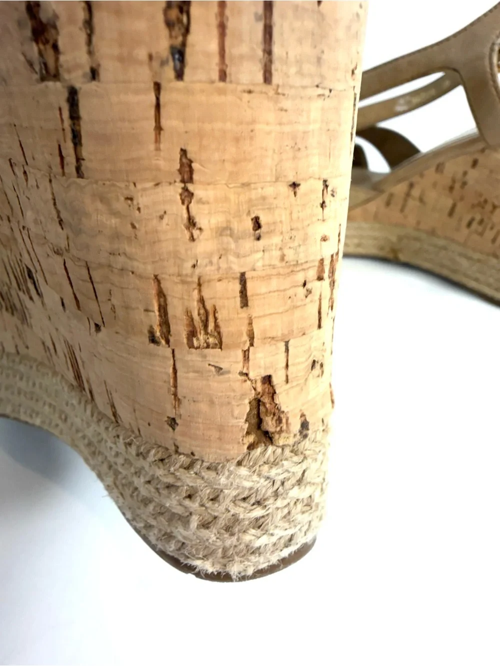 Prada Leather Cork Espadrille Wedge Sandals EU 39 US 9 Tan Slingback Italy